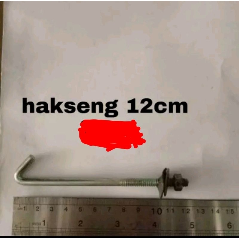 Baut asbes gelombang besar. baut asbes . hak seng. baut bengkok 12 cm