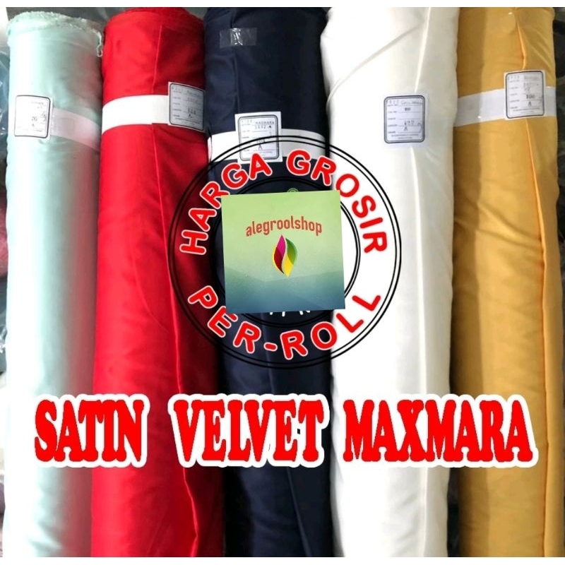 Grosir kain satin velvet Saten Velvet Polos bridesmaid isi 50yard