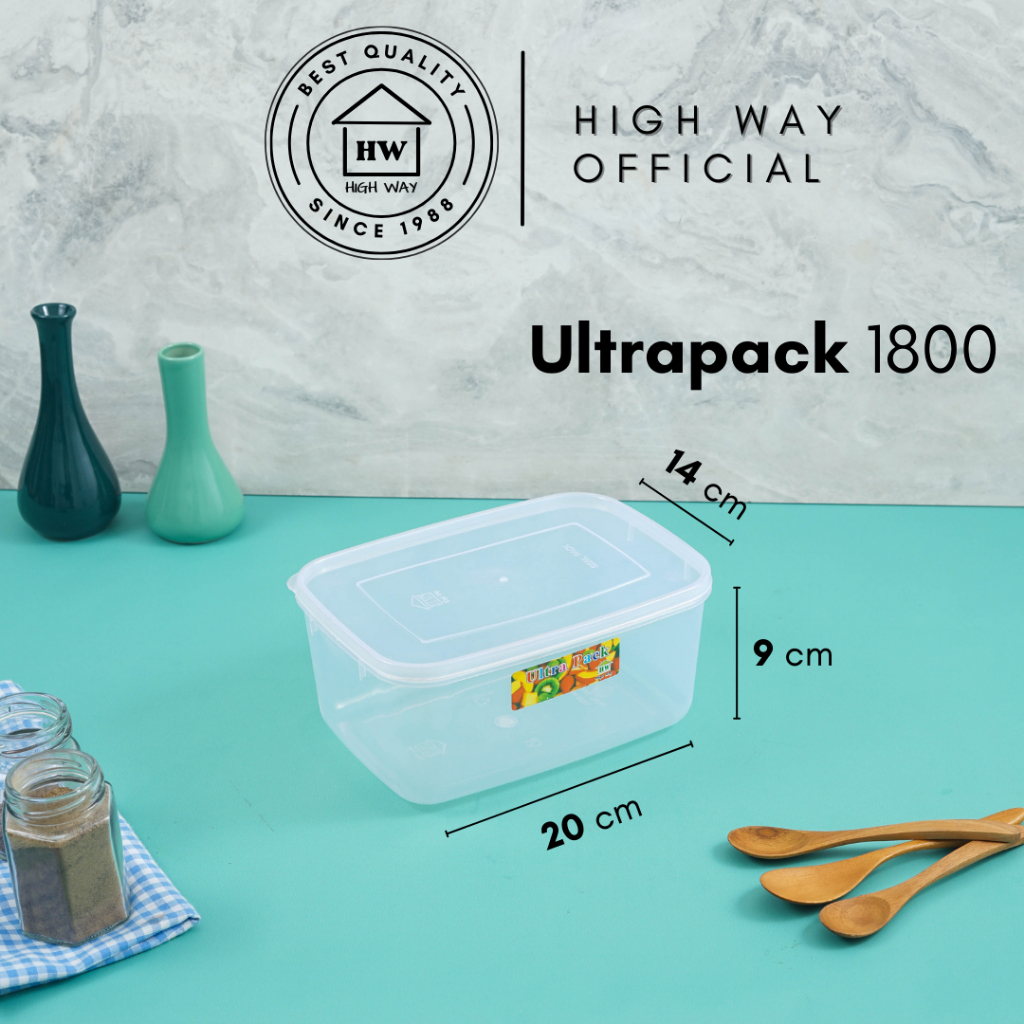 HIGH WAY - Ultrapack 1800ml Sealware Plastik Kecil Set Tanpa Sekat Wadah Tempat Donat Kotak Penyimpa