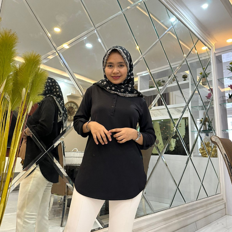 [BUSUI NAYLA BLOUSE] KAOS POLOS WANITA MODEL BUSUI KAOS ATASAN CEWEK LENGAN PANJANG