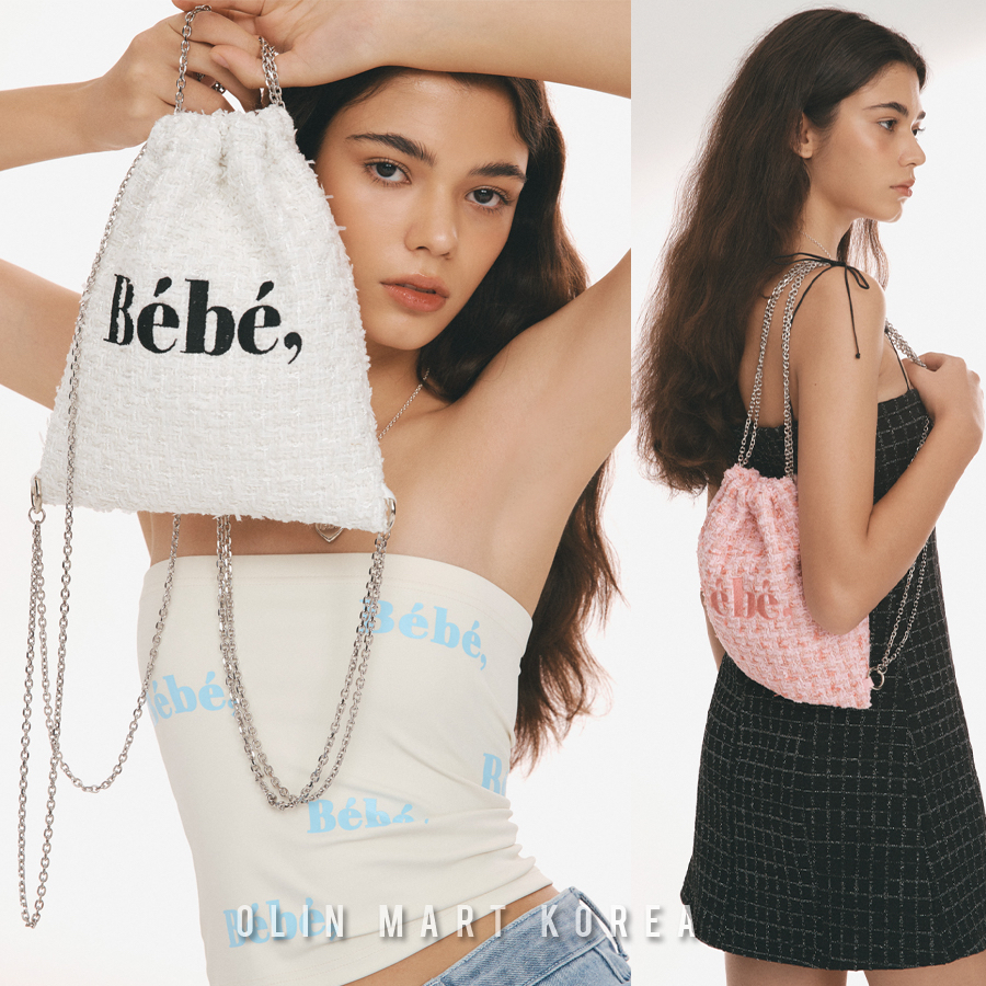 NOIRNINE Bébé Tweed Chain String Bag
