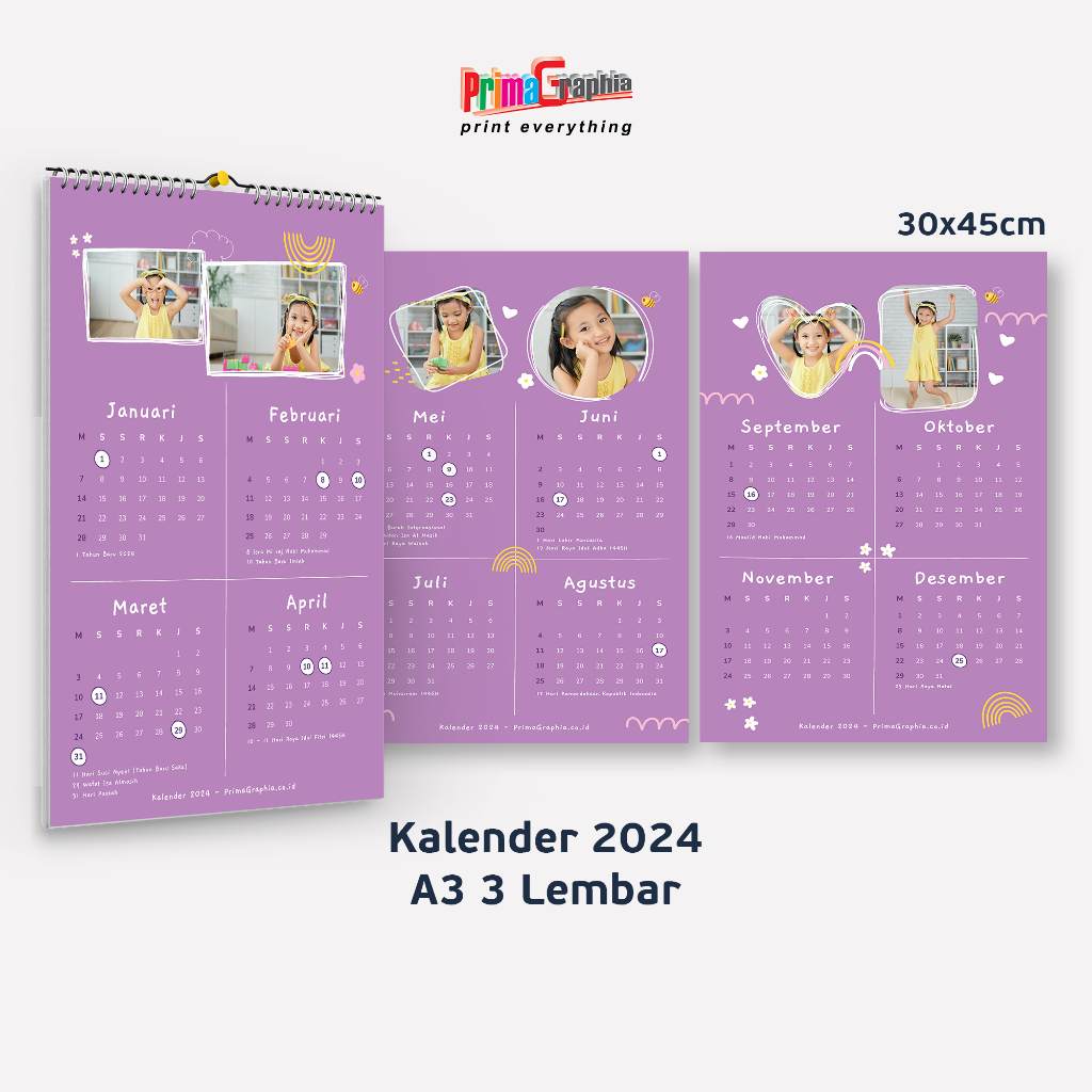 

Kalender Dinding A3 isi 3 lbr