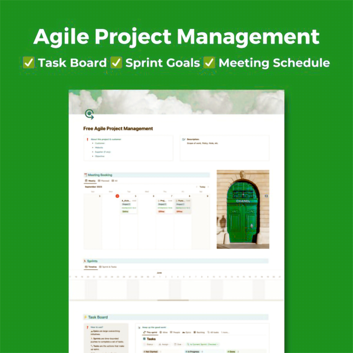 Agile Project Management | Notion Template ⚡⚡⚡ Maksimalkan Proyek Anda dengan Mudah