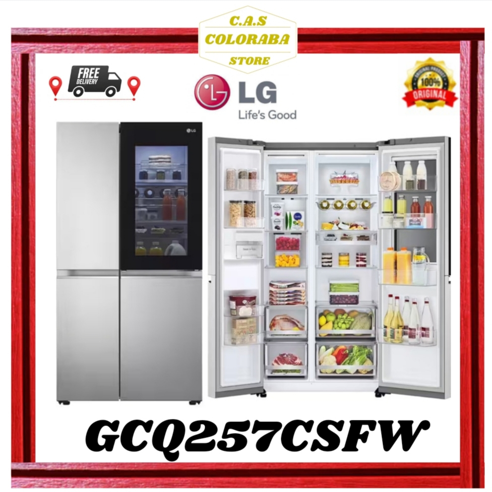 KULKAS LG GCQ257CSFW KULKAS SIDE BY SIDE INVERTER GC-Q257CSFW GCQ257 GC-Q257 KULKAS LG SIDE BY SIDE