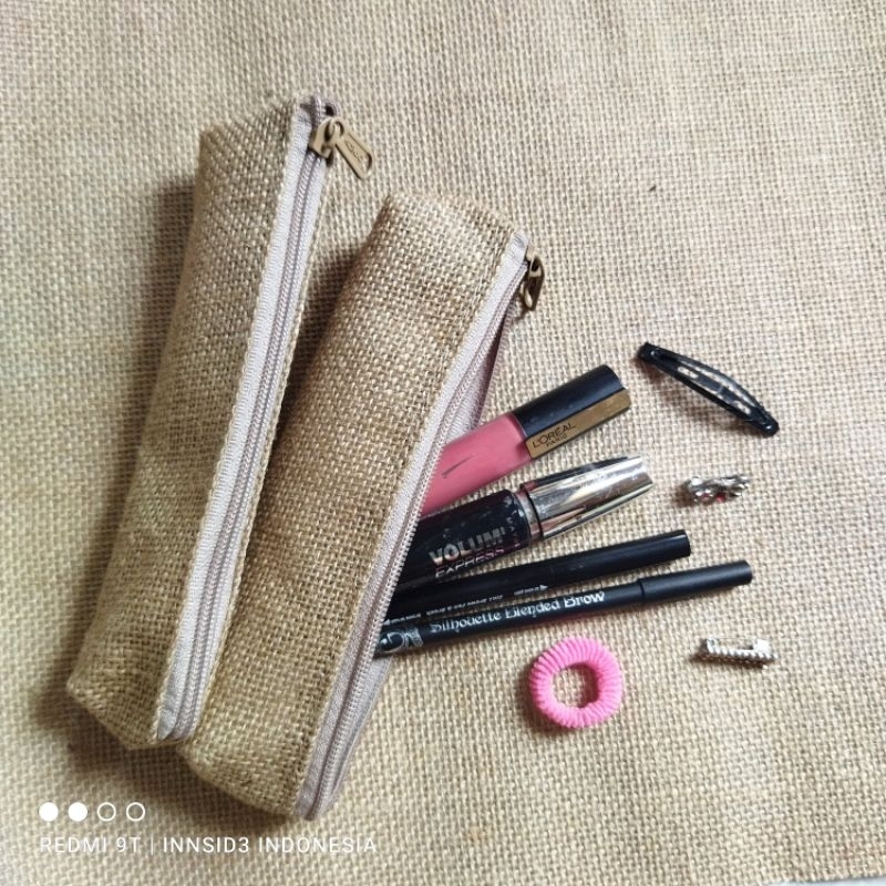 

Pencil Case Pouch ( Tempat Pensil Goni Laminasi ) w/ Zipper dan Kancing