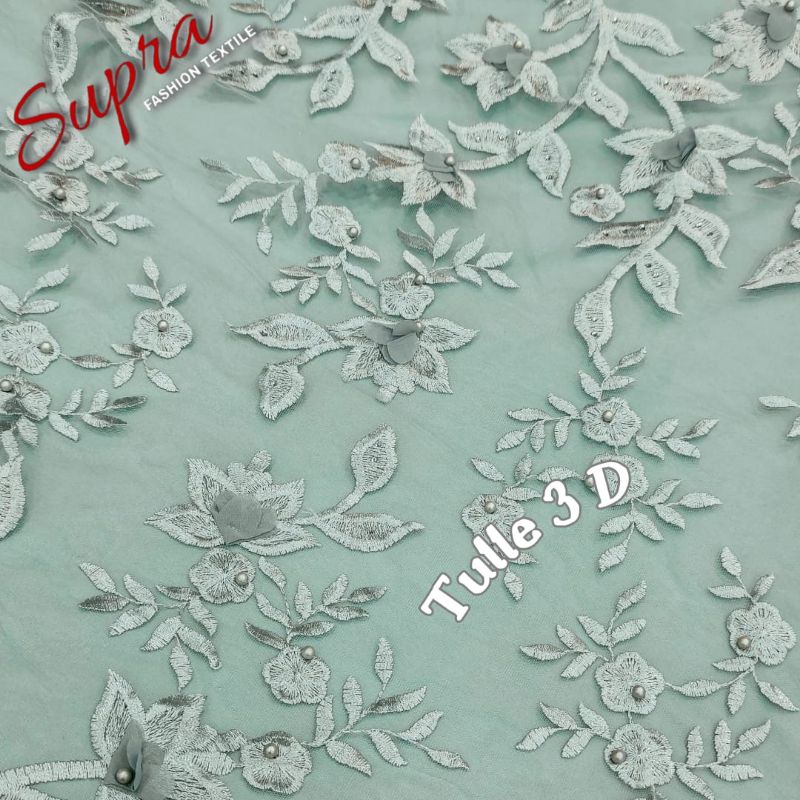 Tulle 3D/Tulle Bordir/Tulle motif bunga