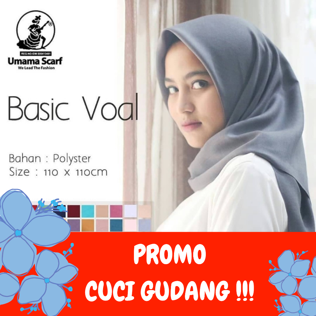 Jilbab Umama Laser Cut Voila Segi Empat  Voal Hijab LC Premium