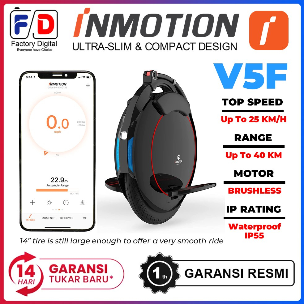 InMotion V5F Electric Unicycle Sepeda Roda Listrik Portable Roda Satu