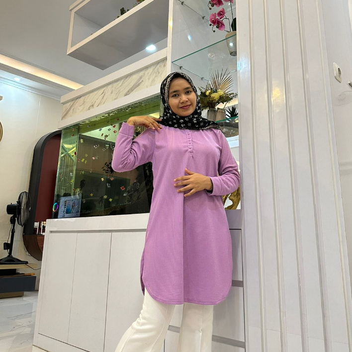 FENOMENAL PART 2 - KAOS TUNIK MOTIF POLOS BAHAN BABY TERRY KAOS POLOS WANITA LENGAN PANJANG