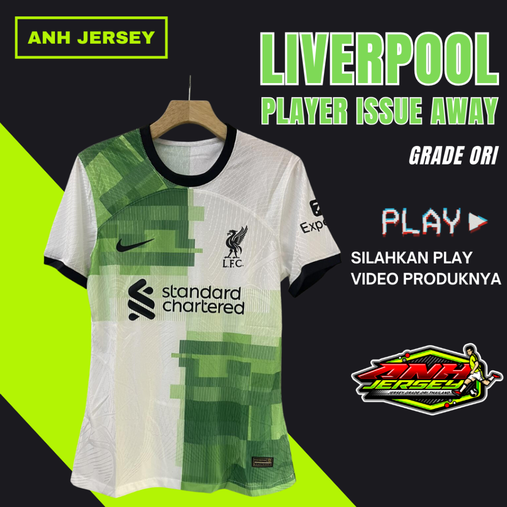 (PLAYER ISSUE) JERSEY BAJU BOLA (LIVERPOOL) AWAY  PUTIH HIJAU 3RD 2023 2024