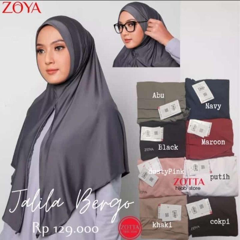 ZOYA Sale Hijab Jilbab Bergo Hala Bergo Jalila Zoya Original Bergo Jumbo Zoya 100%