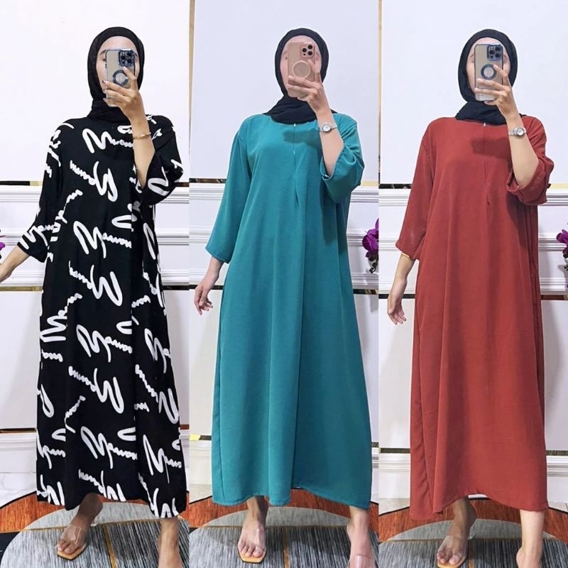 Daster Lengan 3/4 | Daster Panjang Kekinian Trendy