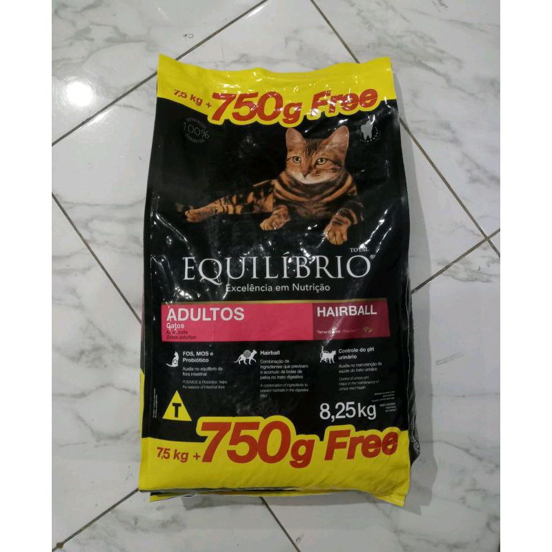 (Gojek/grab) Equilibrio Cat Adult 7.5 Kg - Makanan Kucing Equilibrio Adult Hairball 7.5kg