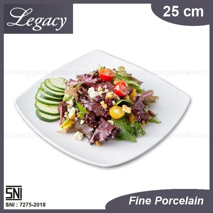 LEGACY Piring Porcelain Square/Piring Persegi/Piring Makan Porcelain/Legacy Dinner Plate