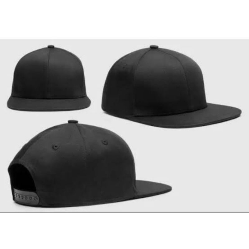 Topi polos snapback hip hop pria wanita basketball kekinian