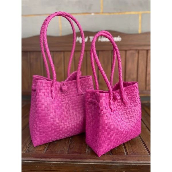 Tas anyaman plastik JALI PASTEL TAS BALI TAS ANYAMAN TAS TOTE