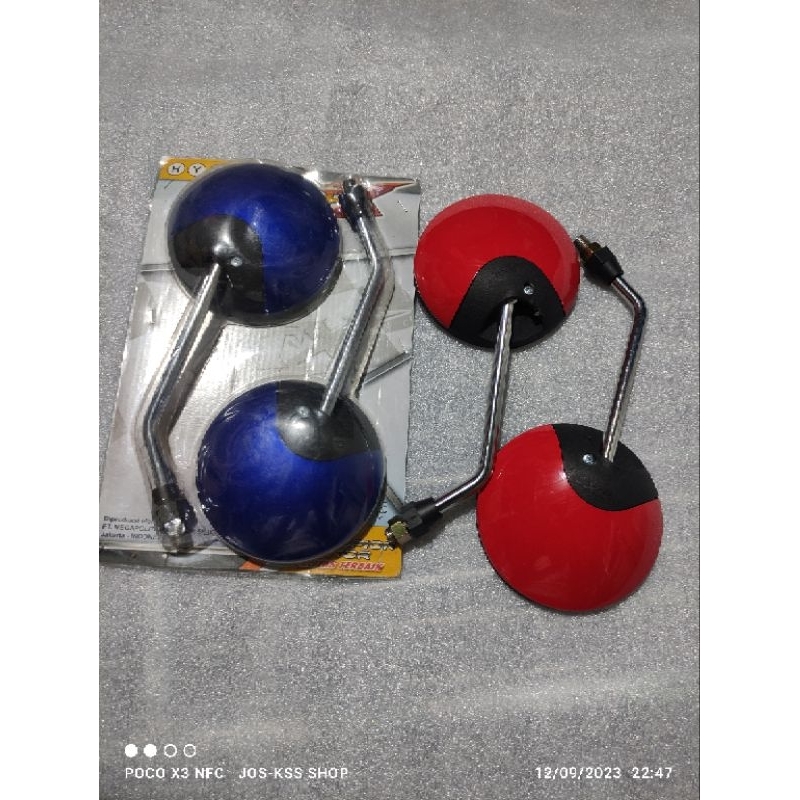 Spion honda scoopy karbu warna merah dan biru