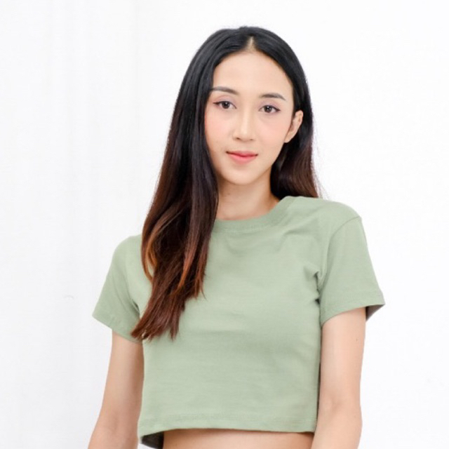 KAOS CROP TOP | KAOS CROP TOP WANITA | CROP TEE KAOS POLOS WANITA COTTON COMBED 24s