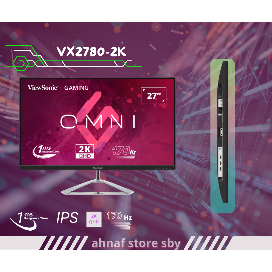 Monitor Gaming 27" ViewSonic VX2780-2K |HDR10 |170Hz |1ms |IPS |2K QHD