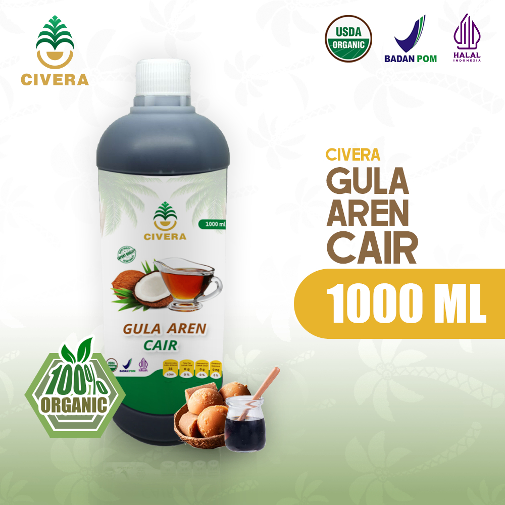 

Civera Gula Aren Cair / Palm Sugar Liquid Organic / Gula Aren Kemasan 1 Liter cocok untuk Kopi Teh / 100% Organik