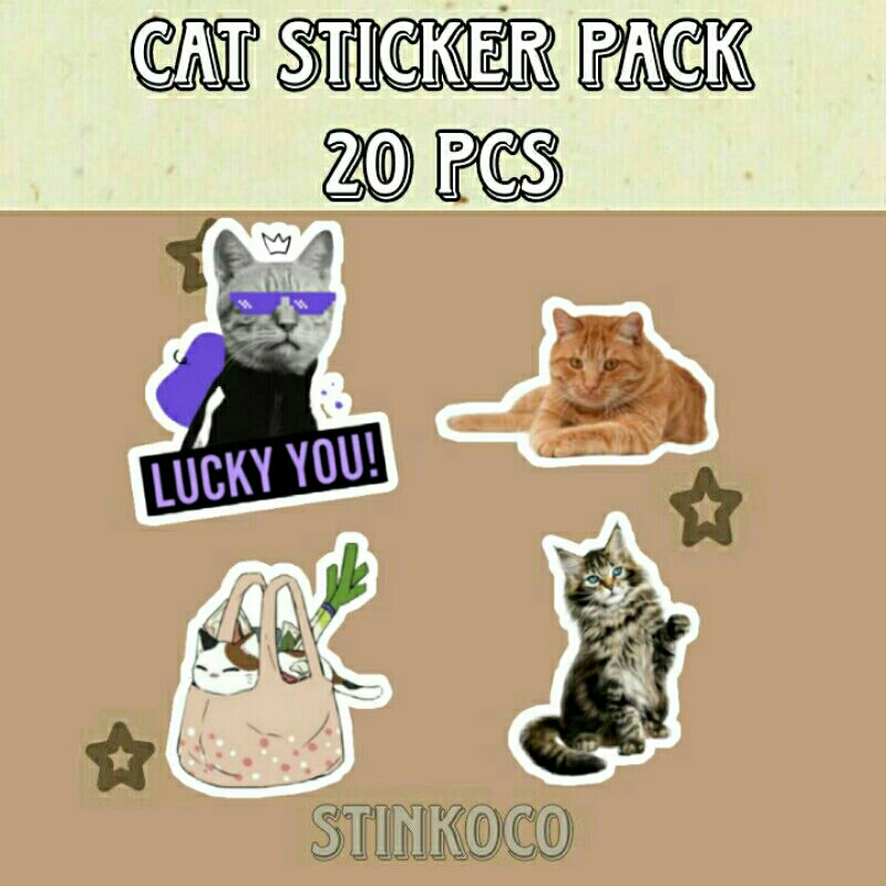 

[20PCS] STICKER KUCING LUCU CAT ISI 20 STICKER