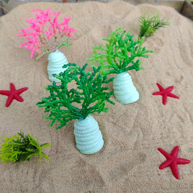 Karang unyil aquarium, dekorasi aquarium karang unyil, hiasan aquarium karang mini, karang mini aqua