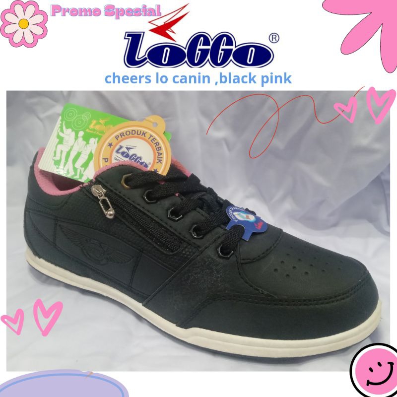 sepatu sekolah wanita perempuan sneakers LOGGO CHEERS LO CANIN shoes