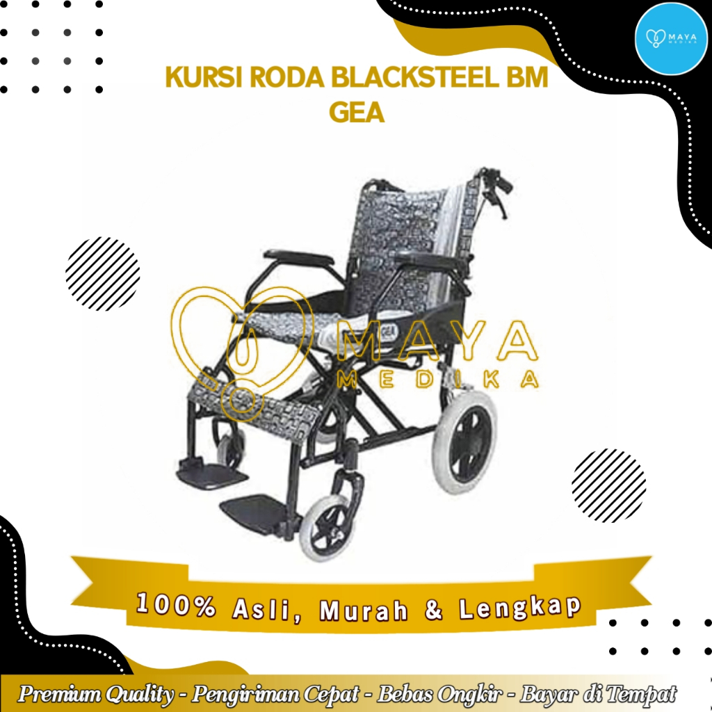 Kursi Roda 868 Blacksteel Ban Mati GEA