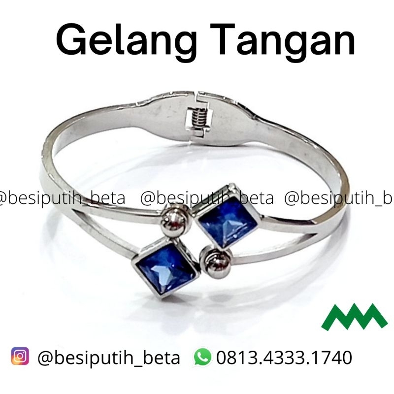 Gelang Tangan Besi Putih Asli