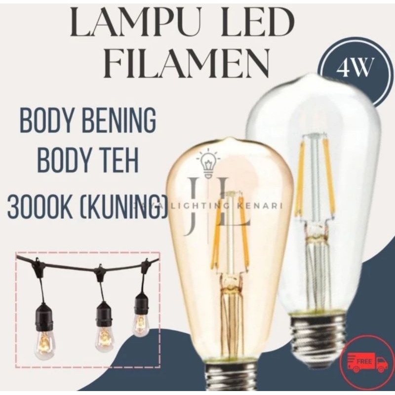 LAMPU FILAMEN LED 4W / LAMPU FILAMEN EDISON / FILAMEN LED CAFE GANTUNG