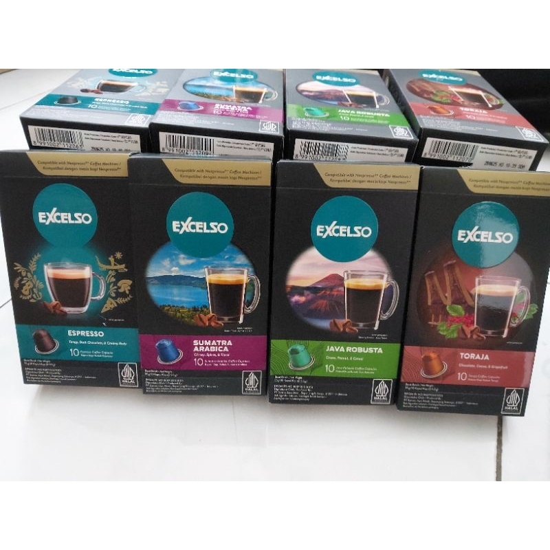 

Kopi Excelso Capsule [ KAPSUL ] -untuk mesin nespresso excelso- kemasan box isi 10pcs / Coffee capsule