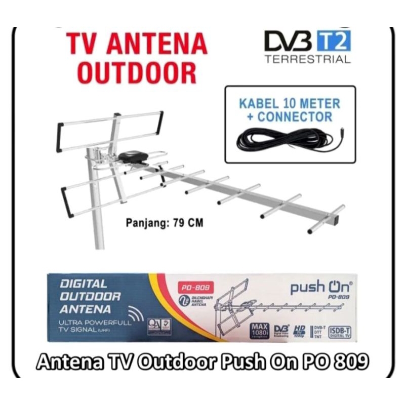 ANTENA TV DIGITAL OUTDOOR/ ANTENA LUAR PUSH ON 809