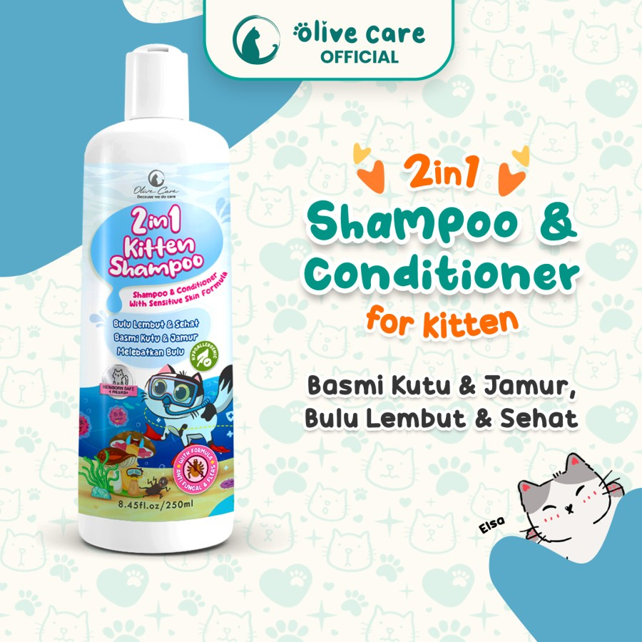 Shampoo Shampo Kitten Anak Kucing Olive Care Bulu Baru Anti Kutu Jamur