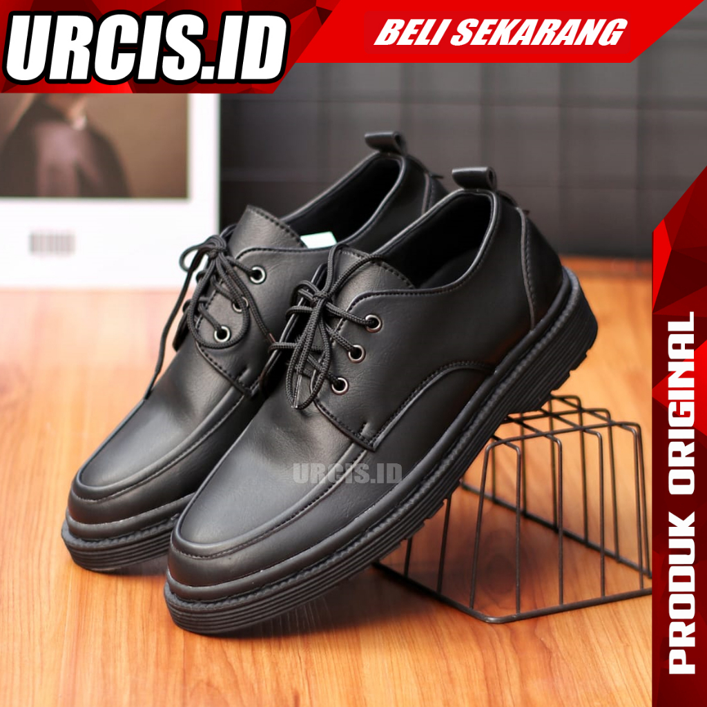 URC Jaxsen Sepatu Pantofel Pria Formal Hitam Kerja Kantoran Kuliah Wisuda Casual