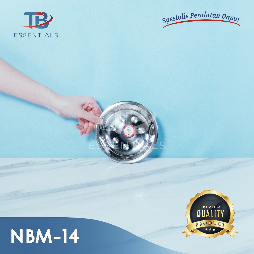 TB ESSENTIALS - NBM-14 Nampan Lepek Bulat Stainless Steel Motif Ukuran 14cm