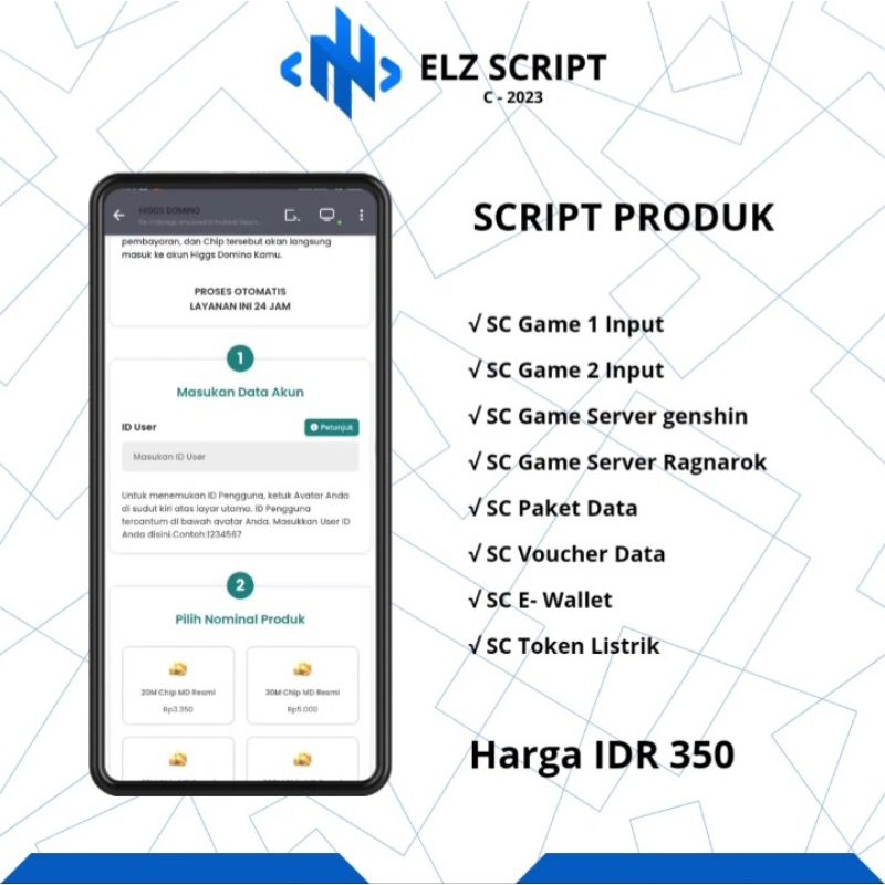Script Produk Bukaolshop