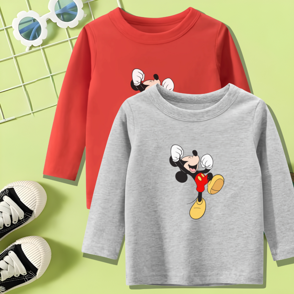 Baju Kaos Mickey Anak Perempuan Laki Laki 1-12 Tahun Kaos DIsney Anak Kaos Import Anak Laki Laki Per