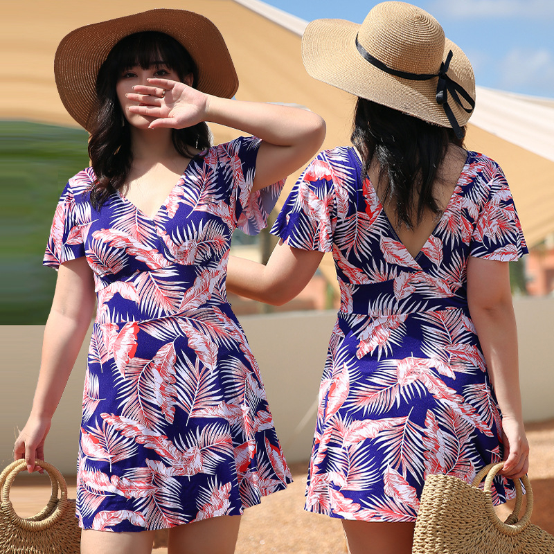 Swimdress Jumbo One Piece Baju Renang Wanita Big Size Swimsuit