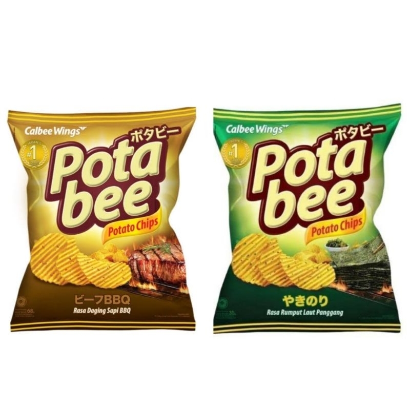 

Potabee Potato Chips 68gr Keripik Kentang Rasa Daging Sapi BBQ Rumput Laut