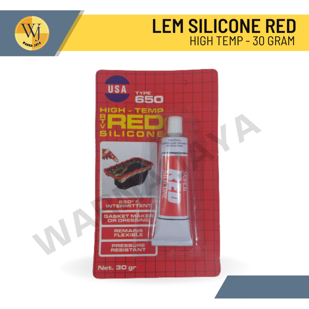 Lem Red Silicone 30 Gram / Lem Tahan Panas High Temp / Lem Silicone Red Kecil