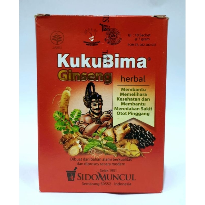 

Jamu Serbuk Kuku Bima TL Ginseng - Sidomuncul (isi 10 sachet)