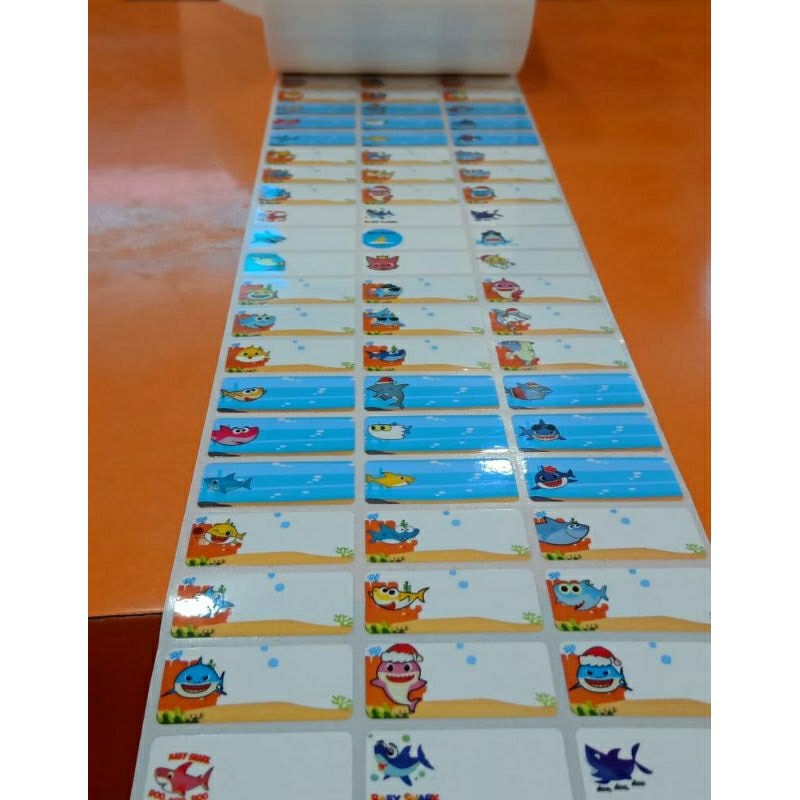 

Stiker Label Nama Anti Air Name Sticker Waterproof Baby Shark