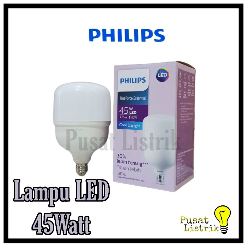 Lampu LED 45W TrueForce Essential Philips Putih Bohlam 45Watt Capsule