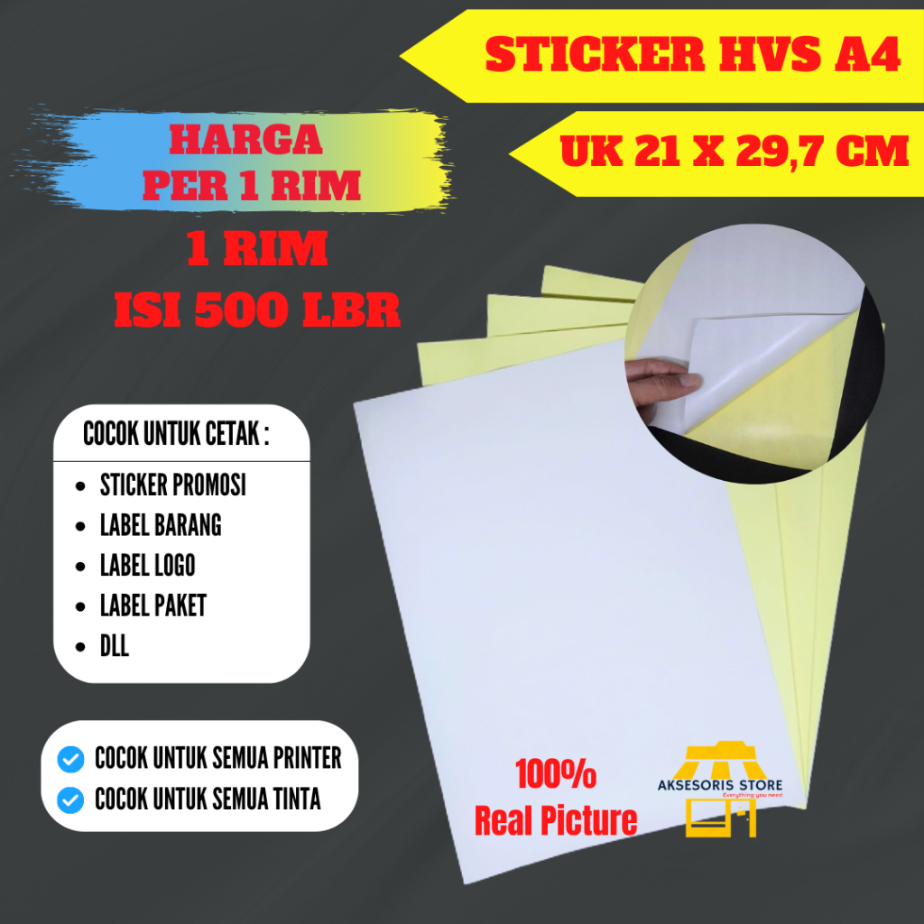 

STIKER LABEL HVS A4 ISI 500 LEMBAR / STICKER UKURAN A4