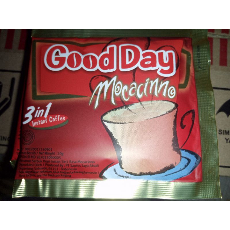 

Good day mocacinno sachet renceng 10 bks 20 gr