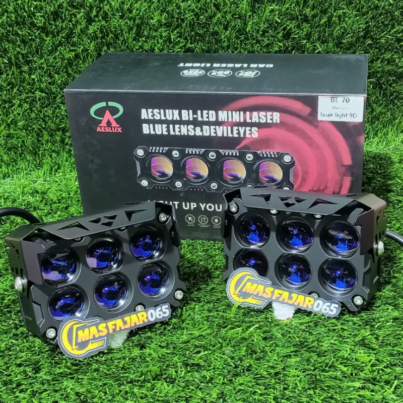 SQL 6 MATA AESLUX BL70 BLUE LENS SINAR PUTIH KUNING