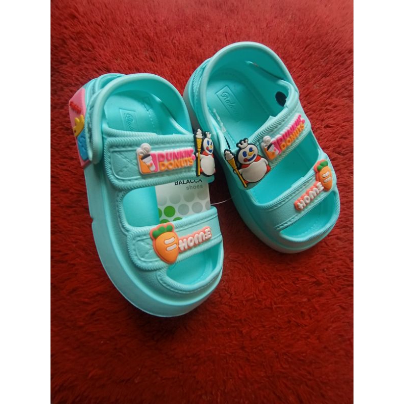 Sendal selop anak perempuan motif kekinian dunkin donuts mixue