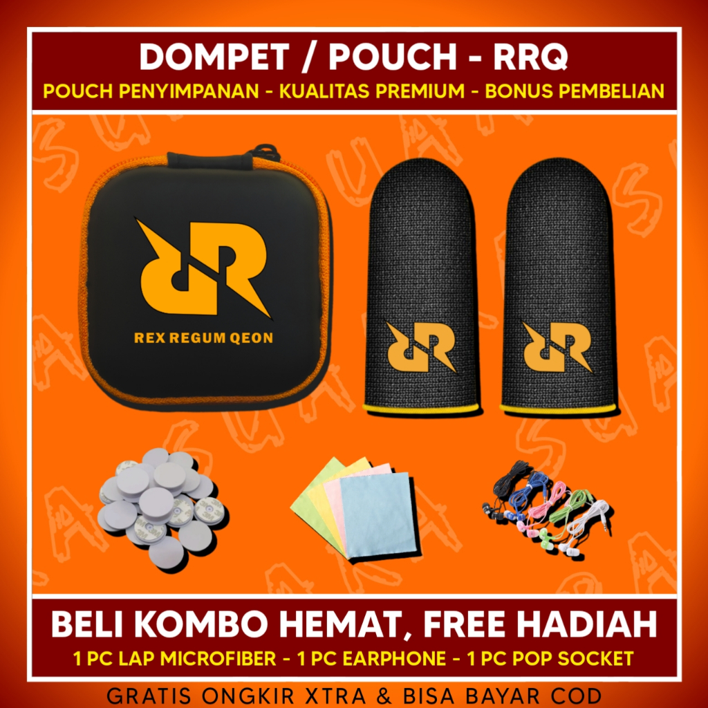 SUAARA - POUCH RRQ | DOMPET MINI BOX PENYIMPANAN SARUNG TANGAN JEMPOL RRQ HEADSET EARPHONE CHARGER KOIN KUNCI DAN BARANG KECIL LAINNYA