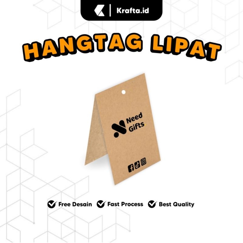 Label Pricetag Hangtag Lipat Baju Custom Premium - Kertas Kraft 280 gsm