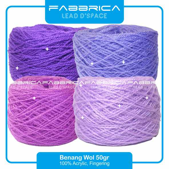 Fabbrica - Benang Rajut Wool Vonel Wol 50gr Siet Yarn Untuk Merajut Sulam Kristik Tufting Karpet Tas